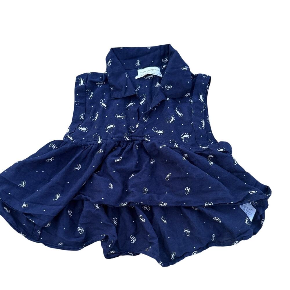 Urban Outfitters Baby Doll Cropped Blouse - Blue/White - Size XS